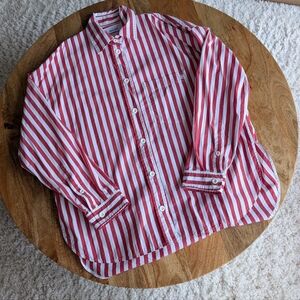 Daze Days Red Striped Oversized Cotton Shirt One Size Rare